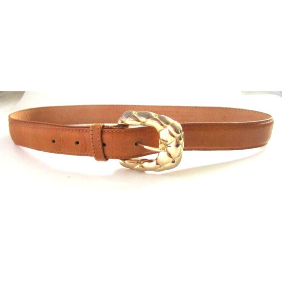 Morgan Taylor Genuine Leather Orange/Light Brown Belt - Women Size Small 24-28" - Picture 3 of 9